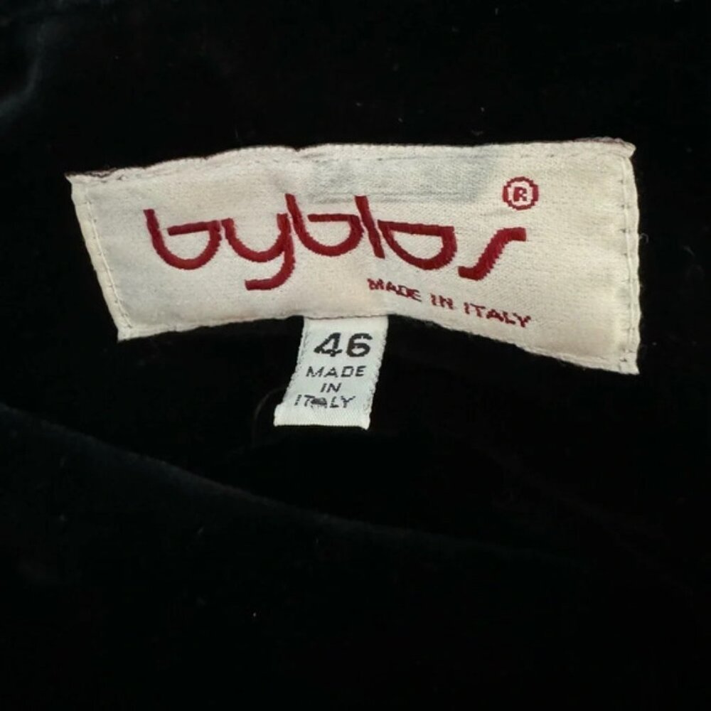 Vintage Byblos  made in italy velvet mini pencil skirt black eu 46 US 10 - Picture 4 of 6
